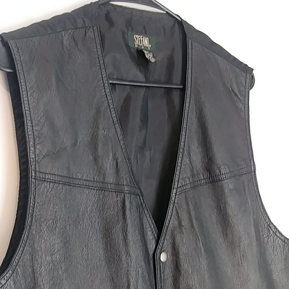 Stefano Man Leather Vest L - Picture 3 of 4